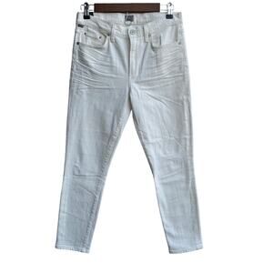 New Citizens Of Humanity Women Cream Wrinkled Stretch Skinny Ankle Jeans 27